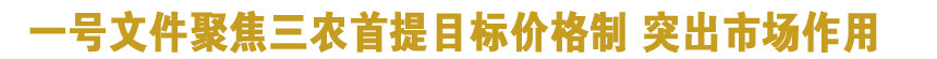 一號(hào)文件聚焦三農(nóng)首提目標(biāo)價(jià)格制 突出市場作用