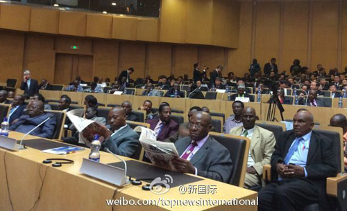 李克強即將在非盟總部發(fā)表演講，請柬&ldquo;一柬難求&rdquo;。圖片來源：&ldquo;新國際&rdquo;微博。