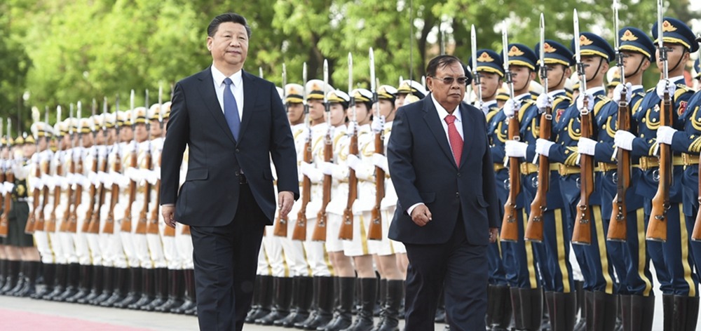 資料圖：習(xí)近平同老撾人民革命黨中央總書記、國家主席本揚舉行會談